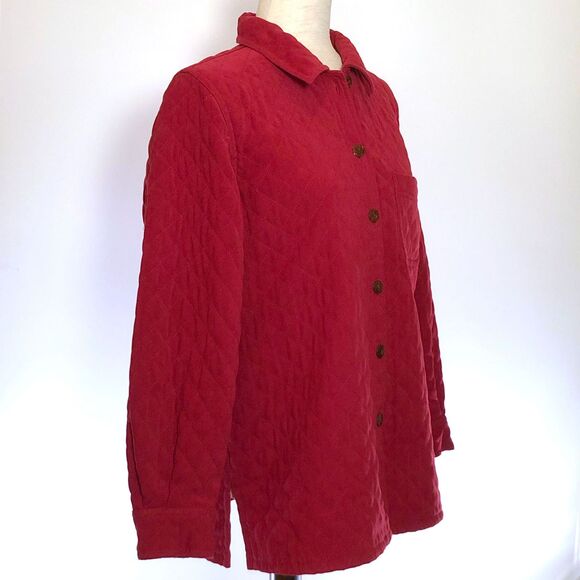 Talbots Petite Quilted Lightweight Red Shacket Jacket SM - Picture 4 of 9